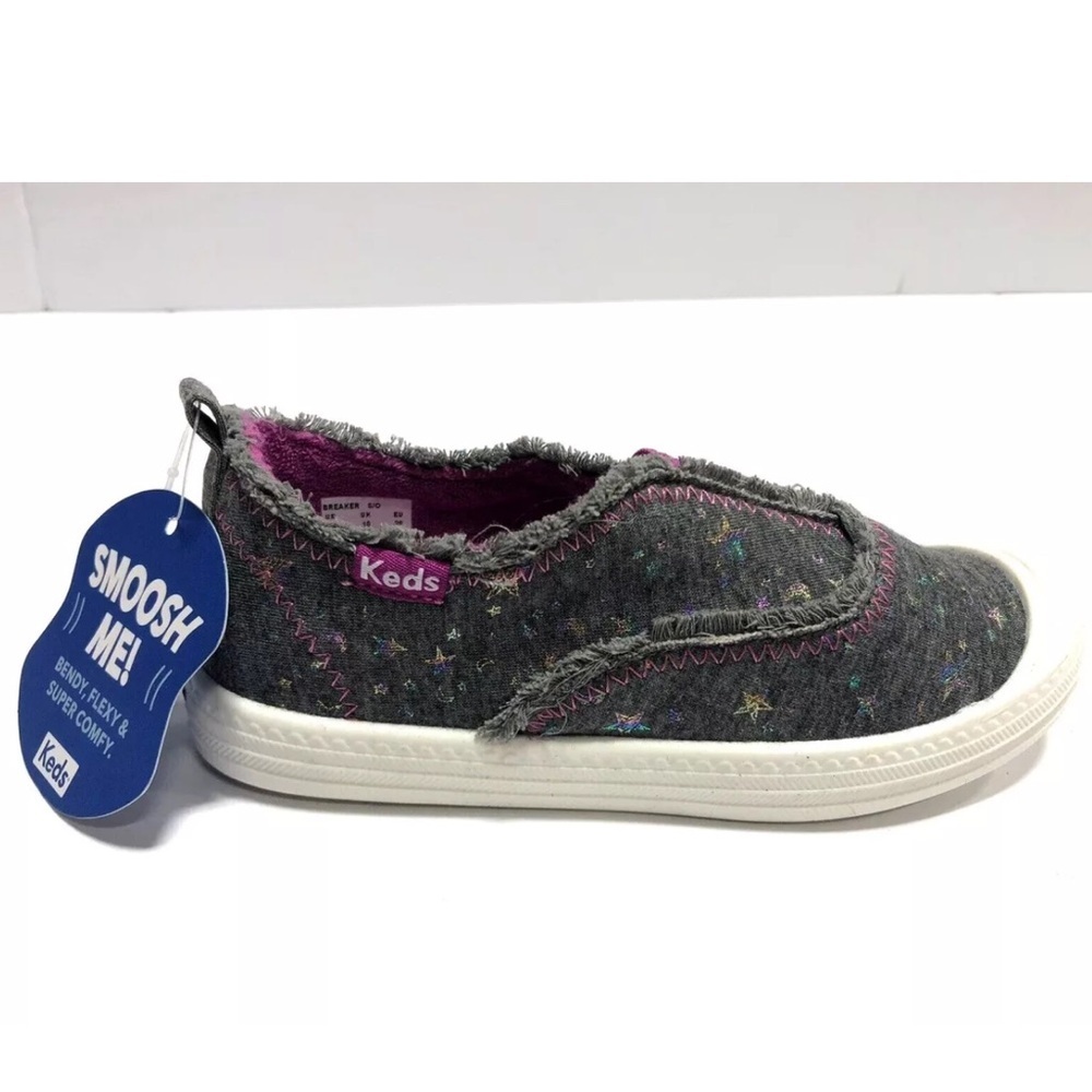 Keds Girls’ Breaker, Gray Slip-On Shoes, Little Kids’ 11 M.